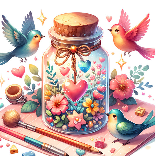 Magical Spring Jar Fabric Panel 2