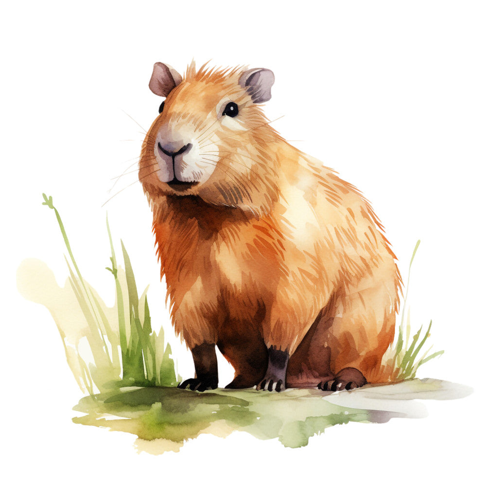 Watercolor Capybaras Fabric Panel 1