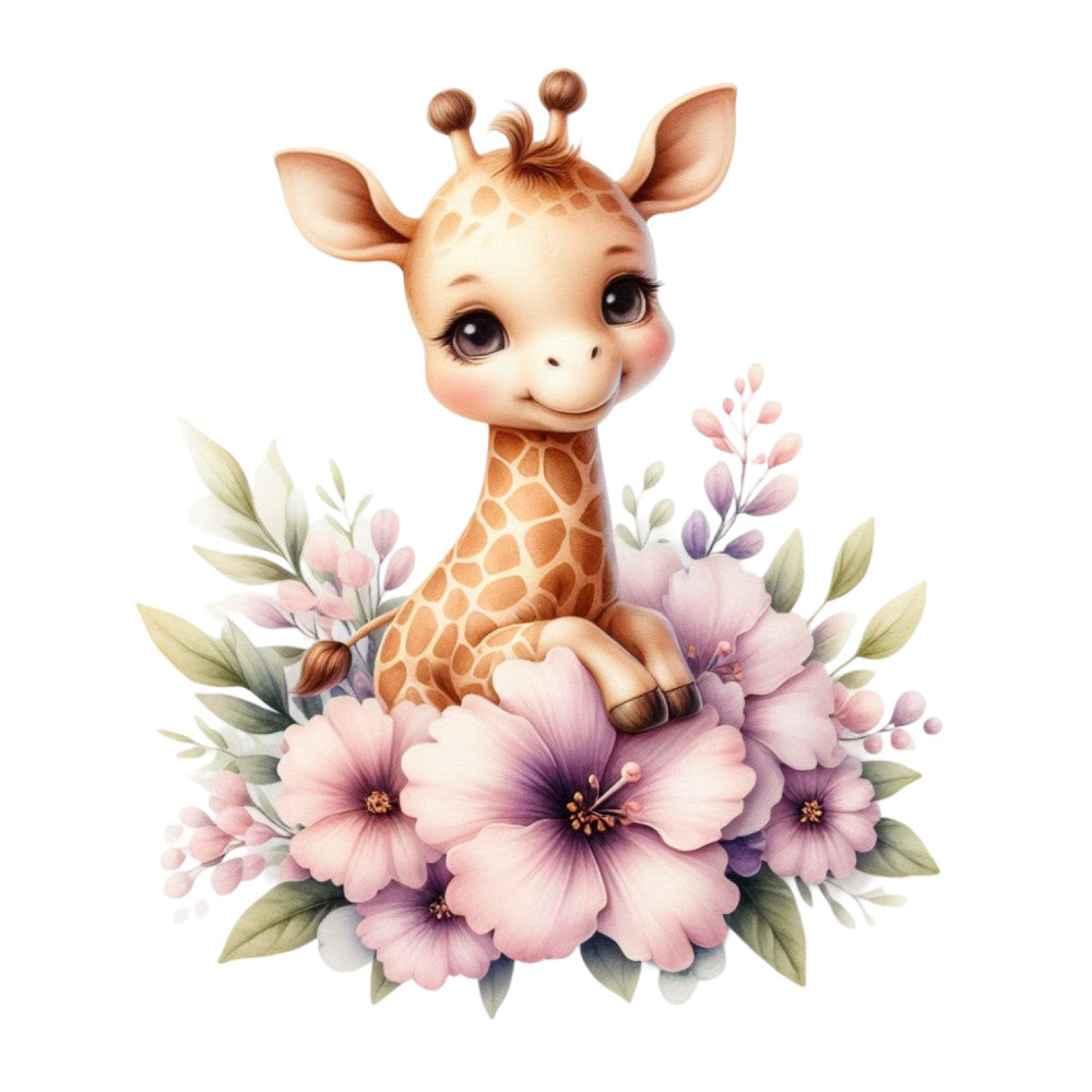 Cute Baby Giraffe Fabric Panel 26