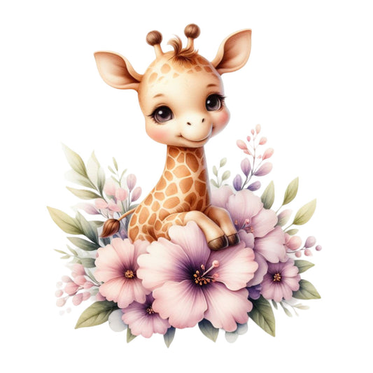 Cute Baby Giraffe Fabric Panel 26