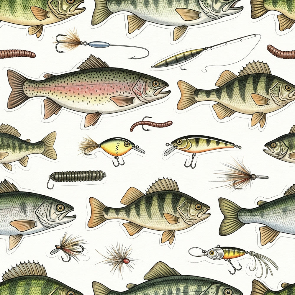 Angler's Vintage Almanac Pattern 20 Minky Fabric