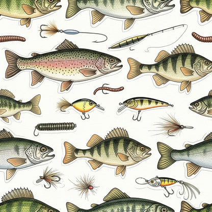 Angler's Vintage Almanac Pattern 20 Minky Fabric