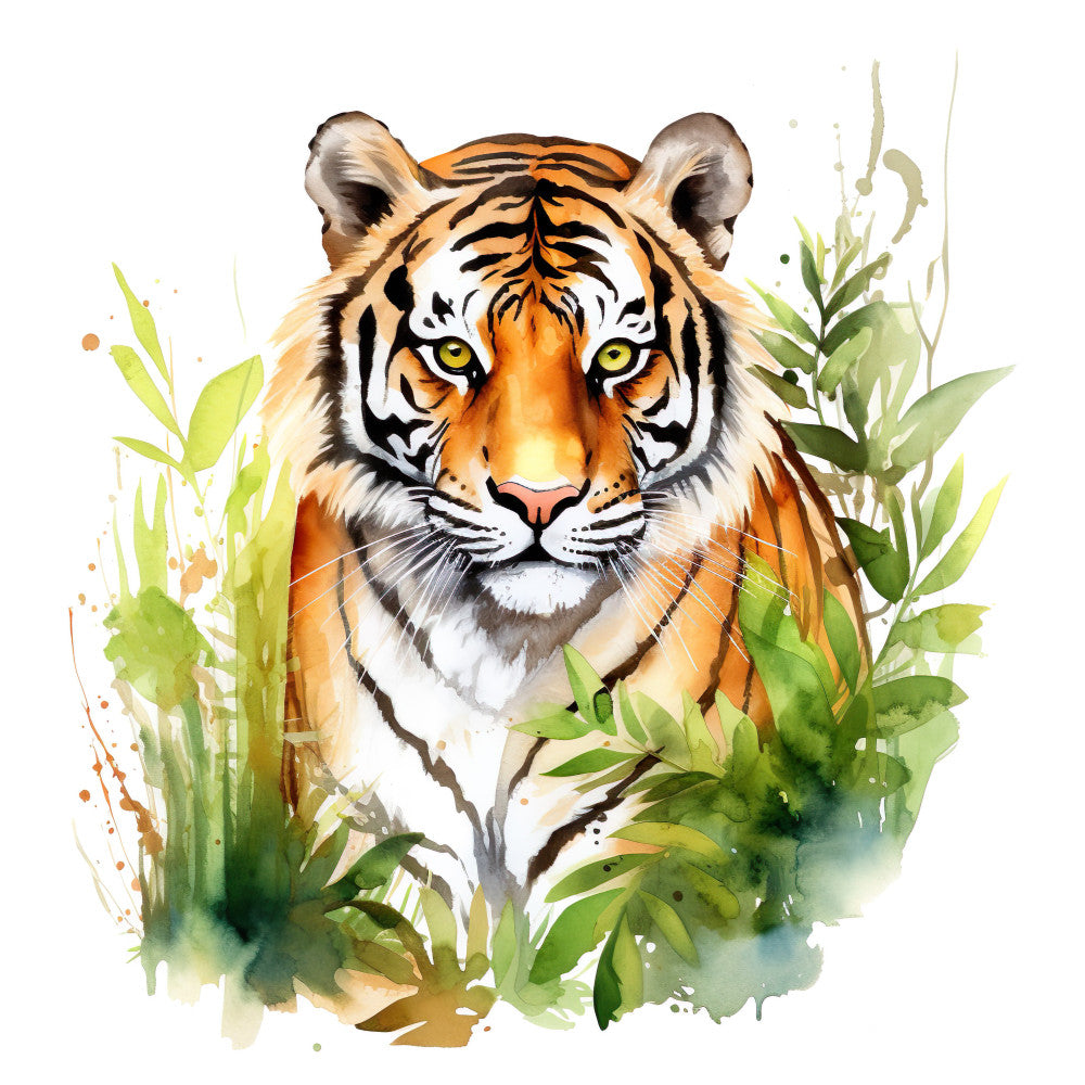 Watercolor Tiger Fabric Panel 6