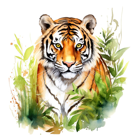 Watercolor Tiger Fabric Panel 6