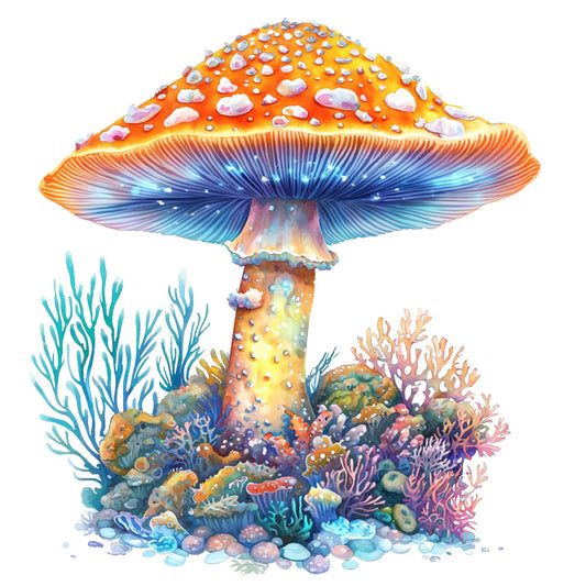 Underwater Mushrooms Fabric Panel 25