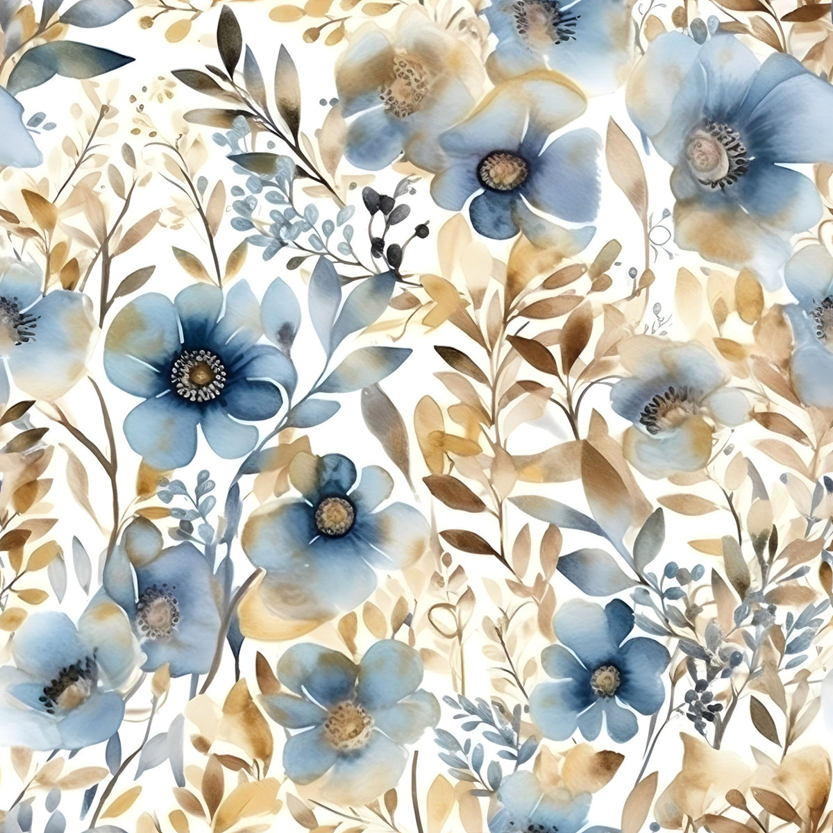 Gilded Indigo Pattern 1 Minky Fabric