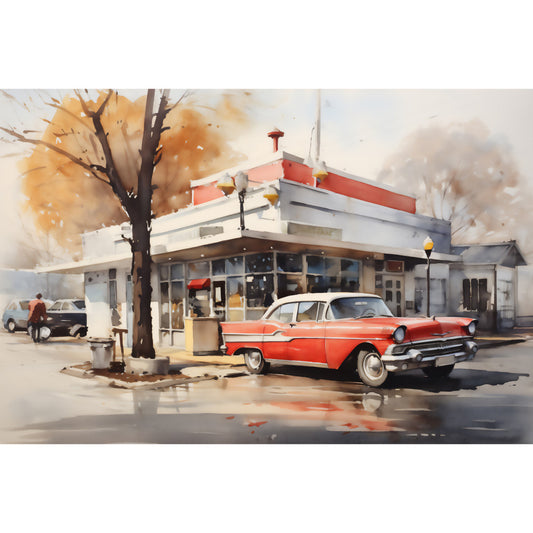 Retro Diner Fabric Panel 7