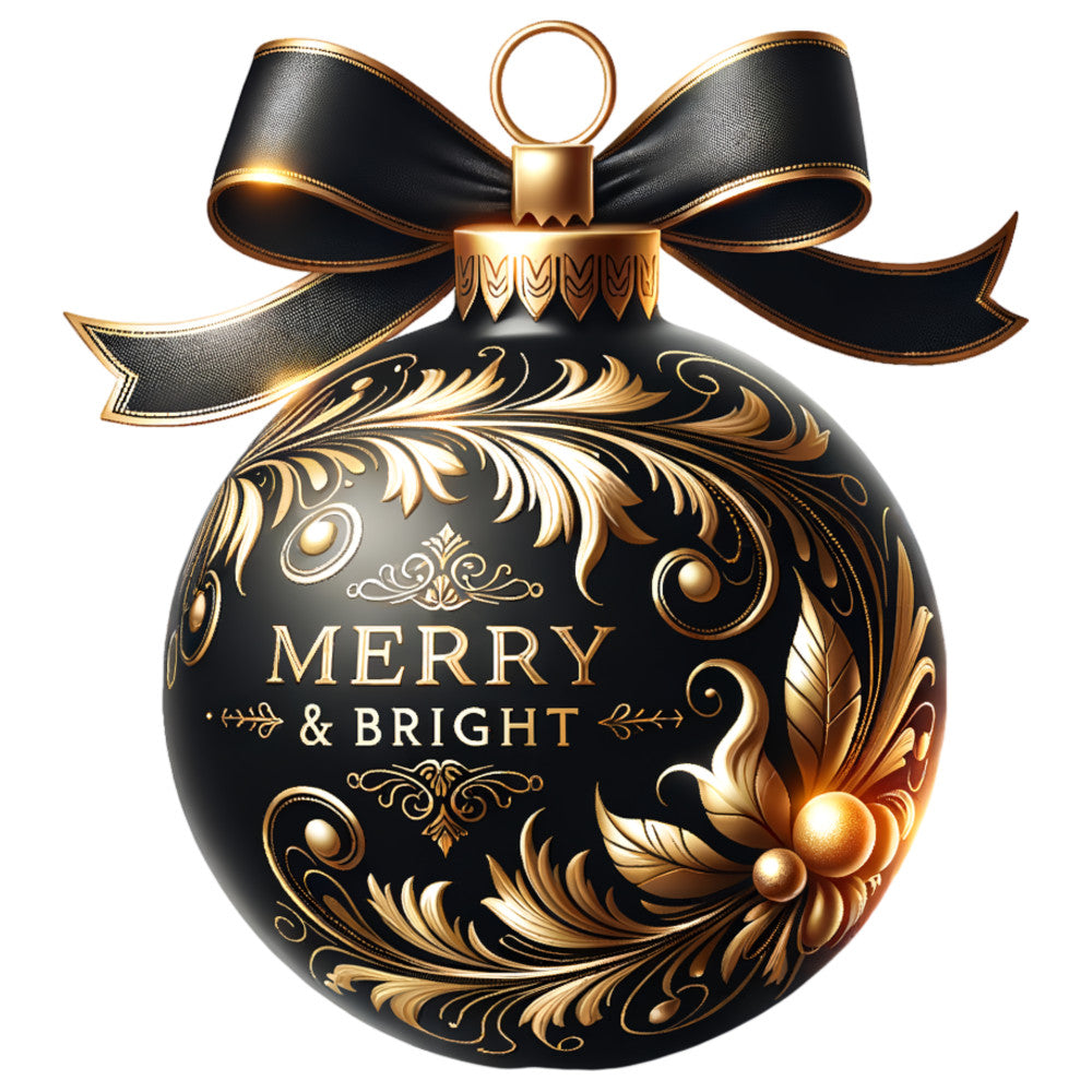 black, gold, bronze, copper, christmas ornament, decorative bow, ribbon, baroque flourishes, ornate swirls, metallic accents, holiday panel, festive design, elegant ornament, christmas fabric, quilting panel, seasonal motif, luxurious finish, ornamental details, winter theme, fabric print