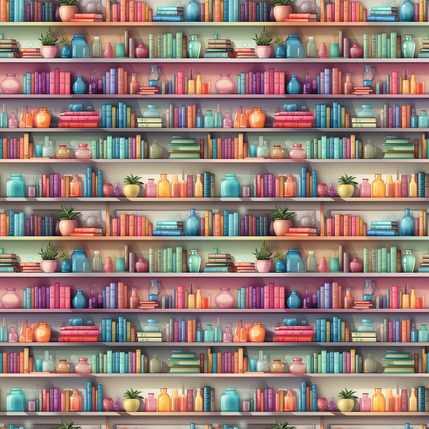 Bookshelf Pattern 6 Quilting Cotton Fabric