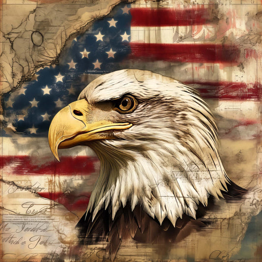 bald eagle, american flag, patriotic, red white and blue, navy blue, cream, gold, vintage americana, distressed, rustic, wildlife, birds, stars, nature, patriotic quilt, americana style, grunge texture, heritage, traditional, americana home decor, eagle print, bold, majestic, independence day, fourth of july, patriotic fabric panel, wall hanging, americana quilt