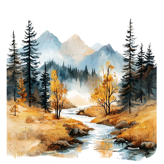 Autumn Landscape Fabric Panel 22