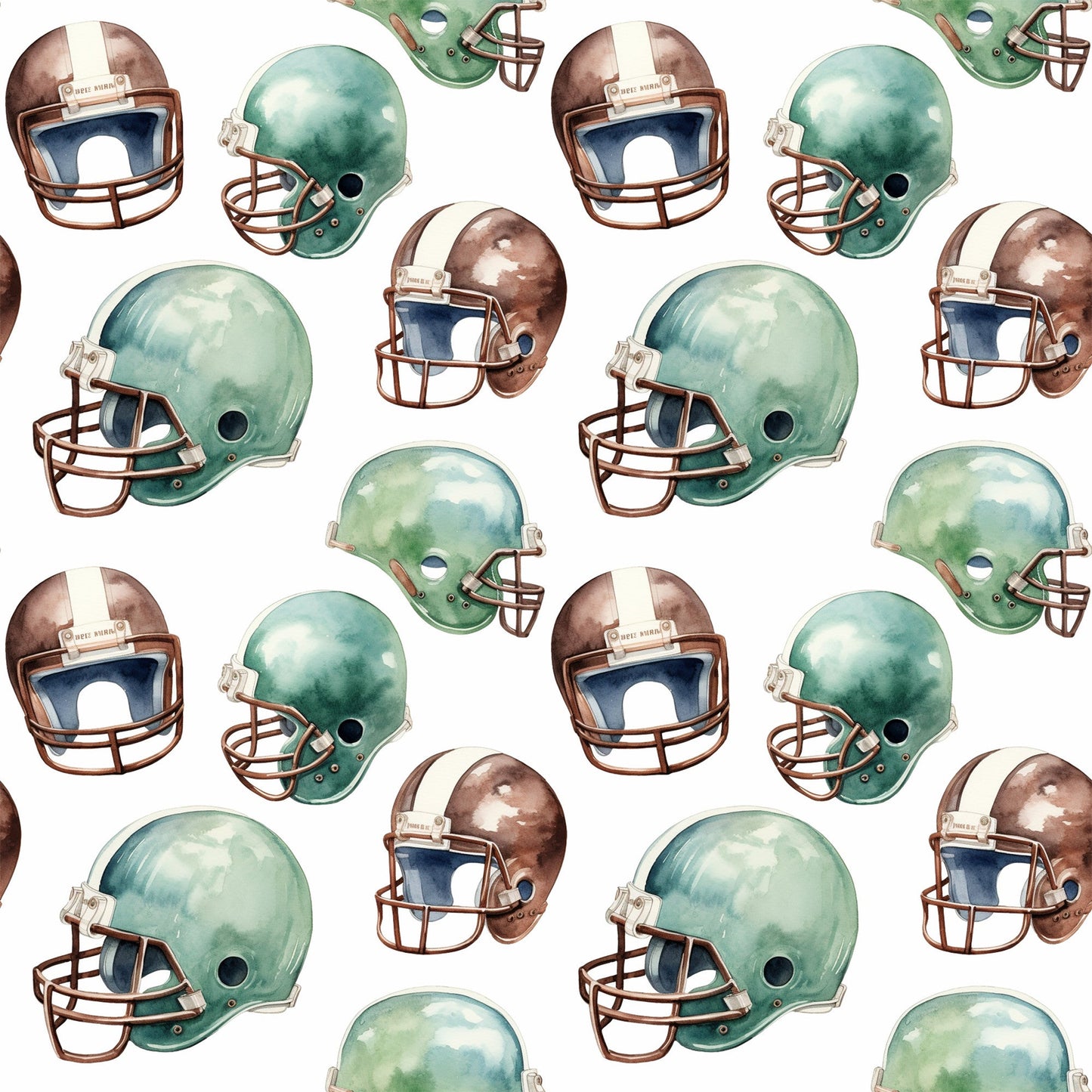 Watercolor Football Pattern 1 Quilting Cotton Fabric