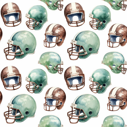 Watercolor Football Pattern 1 Quilting Cotton Fabric