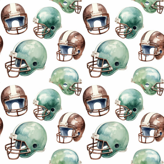 Watercolor Football Pattern 1 Quilting Cotton Fabric