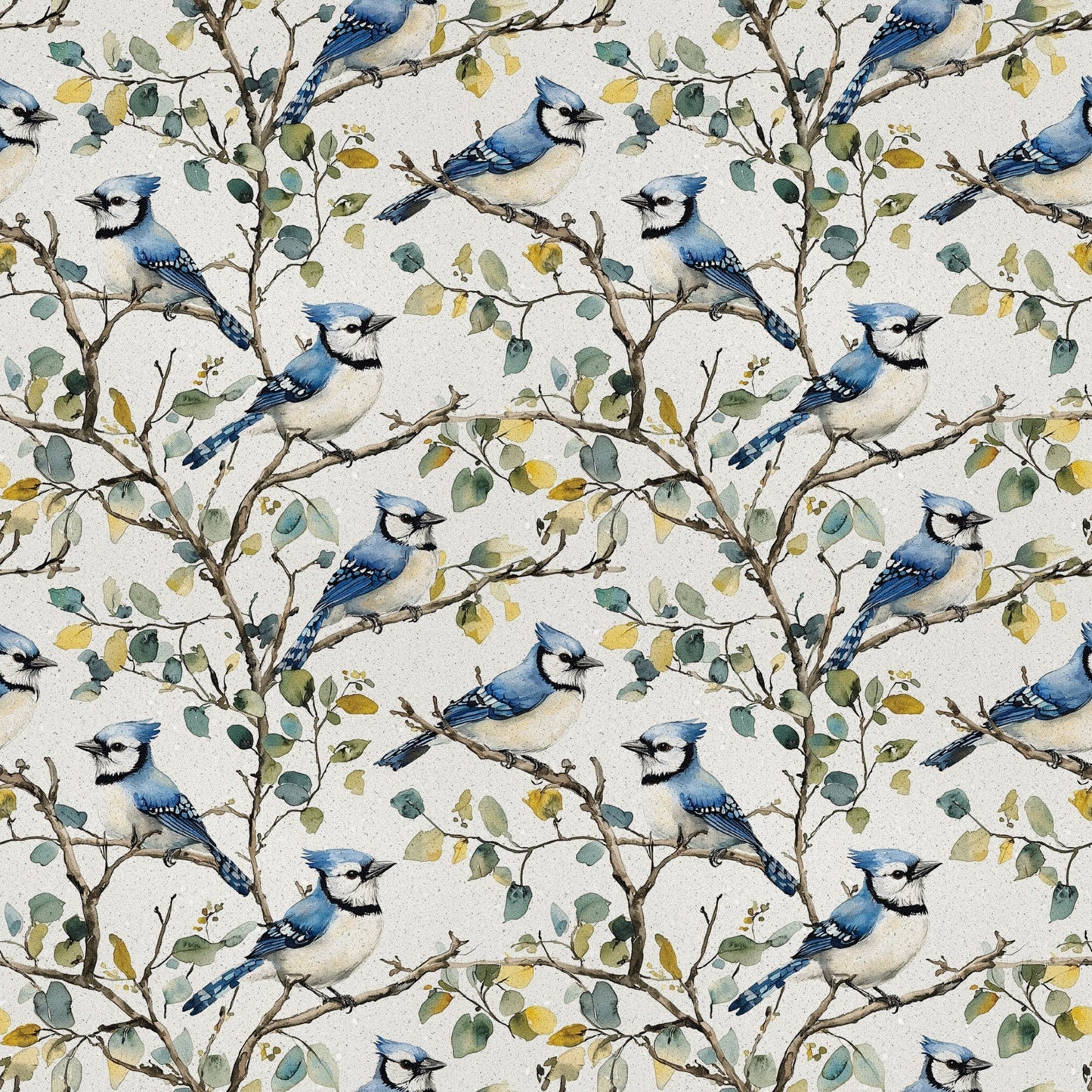 Blue Jay Florals Pattern 3 Quilting Cotton Fabric