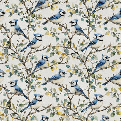 Blue Jay Florals Pattern 3 Quilting Cotton Fabric