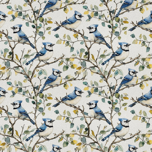 Blue Jay Florals Pattern 3 Quilting Cotton Fabric