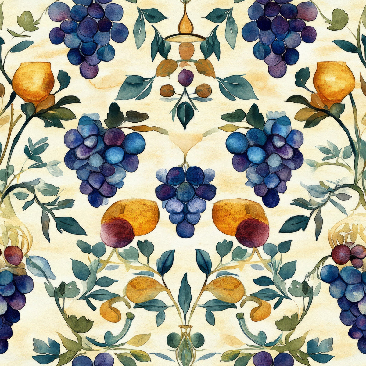 Grapes and Goblets Pattern 6 Minky Fabric