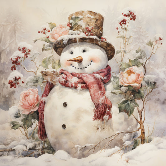 Classic Snowman Fabric Panel 24