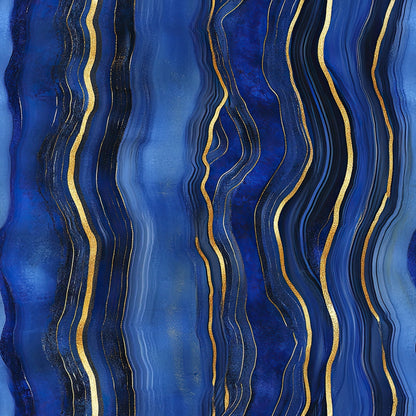 Royal Blue and Gold Agate Pattern 14 Minky Fabric