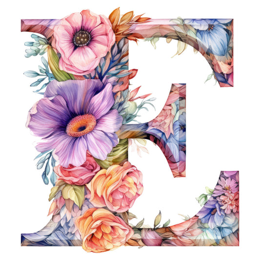 Alphabet Flowers Fabric Panel 22
