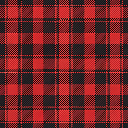 Classic Red and Black Buffalo Plaid Pattern 3 Quilting Cotton Fabric