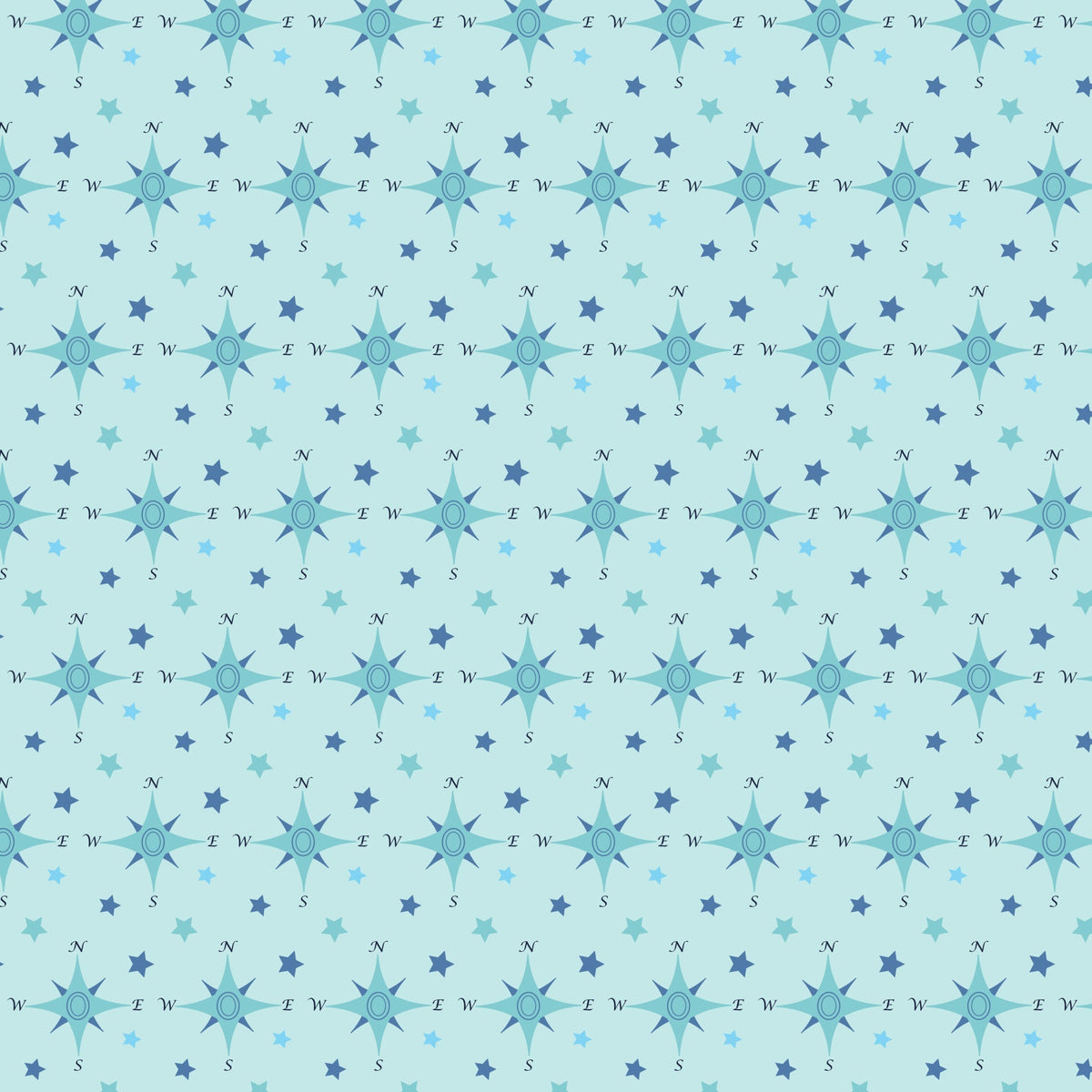 Maritime Blues Pattern 1 Minky Fabric