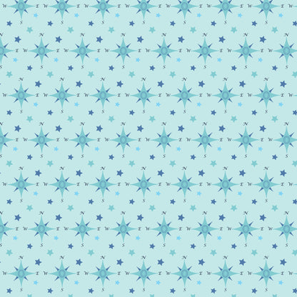 Maritime Blues Pattern 1 Minky Fabric