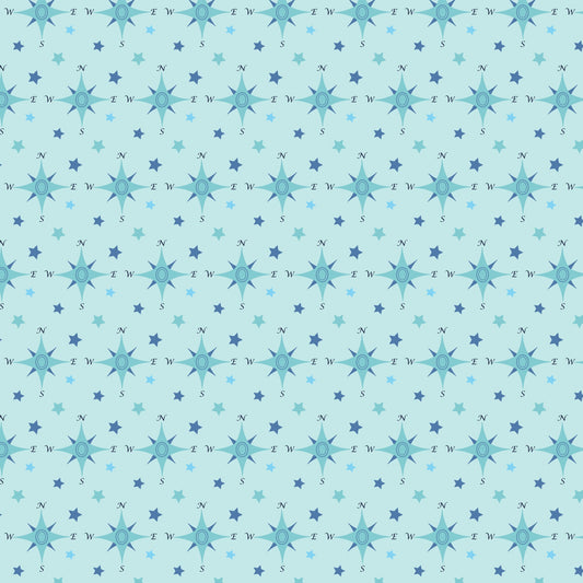 Maritime Blues Pattern 1 Minky Fabric