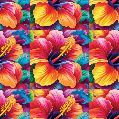 Colorful Animals and Plants Pattern 7 Quilting Cotton Fabric