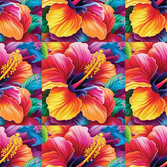 Colorful Animals and Plants Pattern 7 Quilting Cotton Fabric