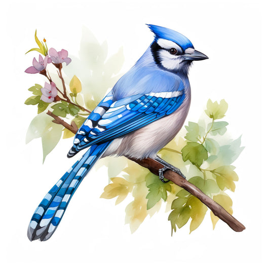 Blue Jay Bird Fabric Panel 5