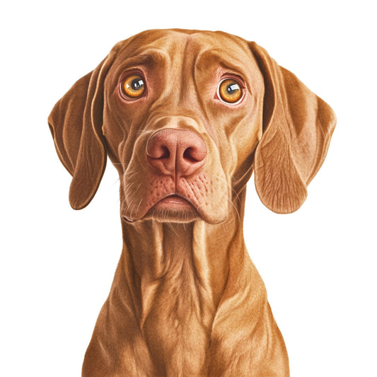 dog, puppy, chocolate brown, tan, golden brown, caramel, amber eyes, pet portrait, animal, realistic, detailed, dog lover, vizsla, pointer, hunting dog, farmhouse, rustic, home decor, wall hanging, large print, photorealistic, warm tones, brown and cream, companion animal, dog breed, portrait style, natural colors