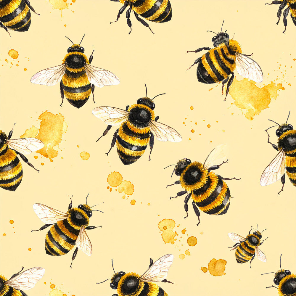 Golden Hive Meadow Pattern 3 Minky Fabric