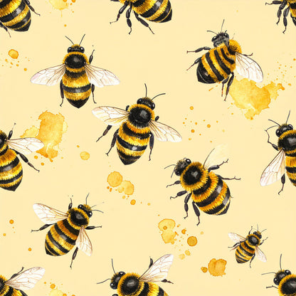 Golden Hive Meadow Pattern 3 Minky Fabric