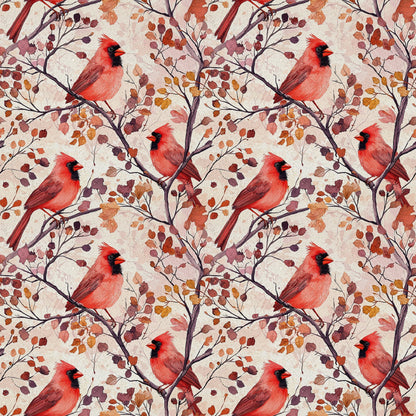 Red Cardinals Pattern 5 Quilting Cotton Fabric