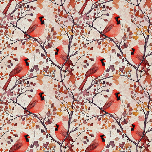 Red Cardinals Pattern 5 Quilting Cotton Fabric