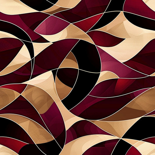 Burgundy Abstract Pattern 17 Quilting Cotton Fabric