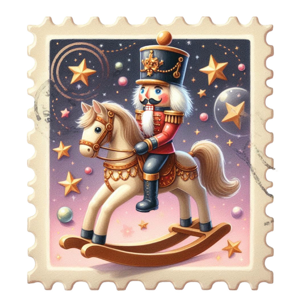 Nutcracker Postage Stamps Fabric Panel 14