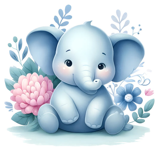 Baby Boy Elephant Fabric Panel 12