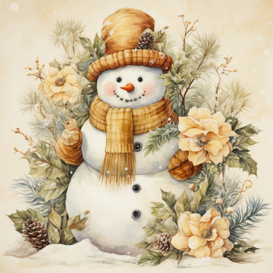 Classic Snowman Fabric Panel 55