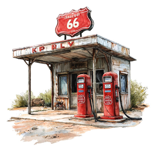 Route 66 Scene Fabric Panel 25