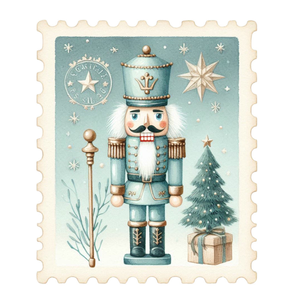Nutcracker Postage Stamps Fabric Panel 7