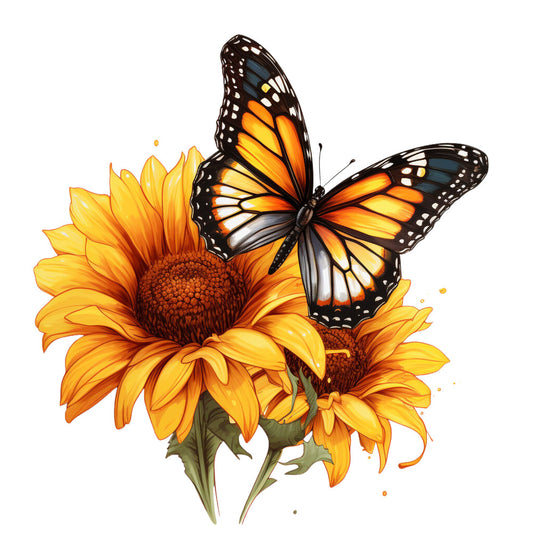 Sunflowers and Butterflies Fabric Panel 6
