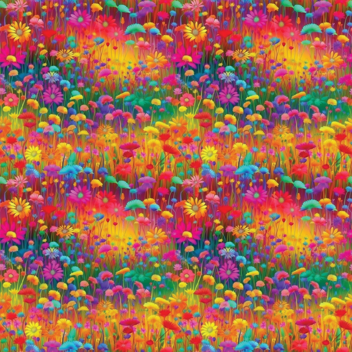 Rainbow Blooms Pattern 11 Minky Fabric