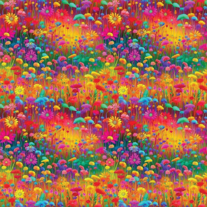 Rainbow Blooms Pattern 11 Minky Fabric