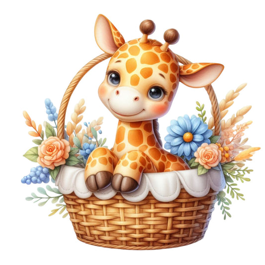 Cute Baby Giraffe Fabric Panel 13