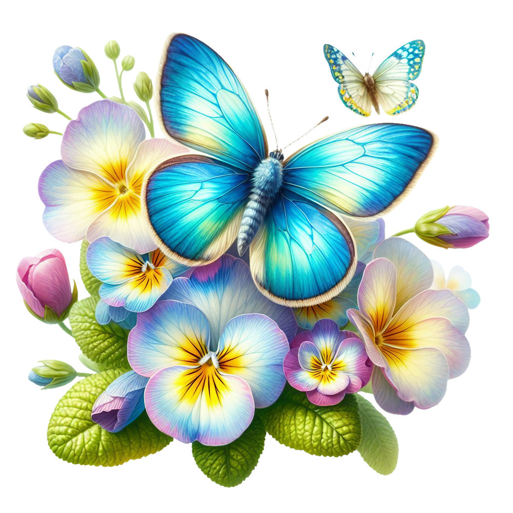 Spring Flowers and Butterflies Fabric Panel 21