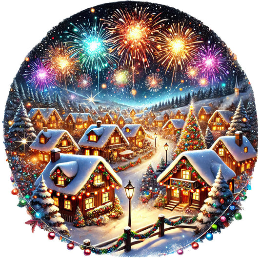 Christmas Villages Fabric Panel 14