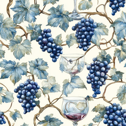 Grapes and Goblets Pattern 22 Minky Fabric